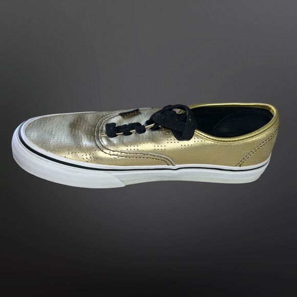 Solid Gold Vans Authentic 50th Anniversary Sneakers Size M 6.5 W 8 - Picture 4 of 10